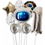 Parti Station Uzay Galaksi Astronot Kozmik 1 Yaş Balon Set Uzay Astronot Konsept Doğum Günü Set