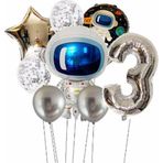 Parti Station Uzay Galaksi Astronot Kozmik 3 Yaş Balon Set Uzay Astronot Konsept Doğum Günü Set