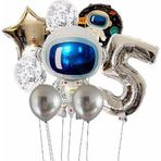 Parti Station Uzay Galaksi Astronot Kozmik 5 Yaş Balon Set Uzay Astronot Konsept Doğum Günü Set