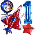 Parti Station Uzay Konsept Roket Balon 1 Yaş Doğum Günü Set Galaksi Uzay Mekiği Balon Konsept Doğum Günü Set