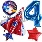 Parti Station Uzay Konsept Roket Balon 4 Yaş Doğum Günü Set Galaksi Uzay Mekiği Balon Konsept Doğum Günü Set