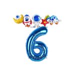 Parti Station Uzay Lacivert 6 Yaş Doğum Günü Galaksi Balon Set PS-UZAY-L