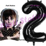 Parti Station Wednesday 2 Yaş Balon Ve Siyah Rakam Balon Doğum Günü Parti Set Wednesday Addams Balon