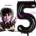 Parti Station Wednesday 5 Yaş Balon Ve Siyah Rakam Balon Doğum Günü Parti Set Wednesday Addams Balon