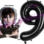 Parti Station Wednesday 9 Yaş Balon ve Siyah Rakam Balon Doğum Günü Parti Set Wednesday Addams Balon