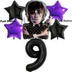 Parti Station Wednesday Balon Set 9 Yaş Wednesday Addams Siyah Mor Konsept Doğum Günü Parti Balon Set