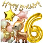 Parti Station Woodland Geyik 6 Yaş Folyo Balon Set Ceylan Geyik Doğum Günü Parti Balon Set Geyik Konsept Balon Set