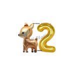 Parti Station Woodland Geyik Gold 2 Yaş Rakam Balon Set PSCEYL-3