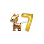 Parti Station Woodland Geyik Gold 7 Yaş Rakam Balon Set PSCEYL-3