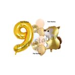 Parti Station Woodland Sincap Gold 9 Yaş Doğum Günü Balon Set PSSNCAP-1