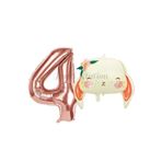 Parti Station Woodland Tavşan Rosegold 4 Yaş Doğum Günü Balon Set PSTAVSANBSR