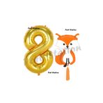 Parti Station Woodland Tilki Gold 8 Yaş Doğum Günü Balon Set PSTİLKİ-1
