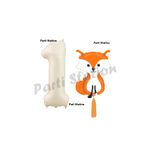 Parti Station Woodland Tilki Krem 1 Yaş Doğum Günü Balon Set PSTİLKİ-2