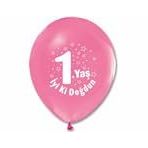 Parti Sürprizi 1 Yaş Kız Latex Balon 10 Adet
