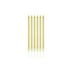 parti sürprizi Altın Renk 6 Lı Pasta Mumu 13 Cm