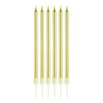 Parti Sürprizi Altın Renk 6 Lı Pasta Mumu 14cm