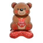 Parti Sürprizi Ayaklı I Love You Ayıcık Şekilli Folyo Balon 1 Adet