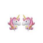 Parti Sürprizi Çiçekli Unicorn Mini Shap Folyo Balon 2 Adet