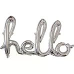 Parti Sürprizi Gümüş Renk Hello El Yazı Şekilli Folyo Balon 1 Adet
