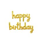 Parti Sürprizi Happy Birthday El Yazısı Altın Renk Folyo Balon