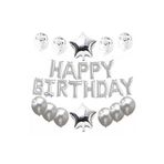 Parti Sürprizi Happy Birthday Gümüş Folyo Balon Set