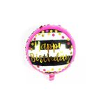Parti Sürprizi Happy Birthday Pembe Puanlı Folyo Balon
