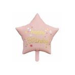 Parti Sürprizi Happy Birthday Pembe Renk Yıldız Folyo Balon