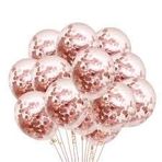 Parti Sürprizi İçi Rose Gold Renk Konfetili Şeffaf Süper Lüks Balon 10 Adet