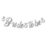 Parti Sürprizi Kaligrafi Banner Gümüş Renk Bride To Be Yazı