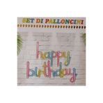 parti sürprizi Macaron El Yazı Happy Birthday Folyo Balon Set