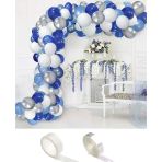 Parti Sürprizi Mavi Beyaz Latex Balon Zincir Set 100 Adet
