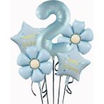Parti Sürprizi Mavi Happy Birthday 2 Yaş Folyo Balon Set