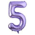 Parti Sürprizi Mor Renk 5 Rakam Folyo Balon 100 cm