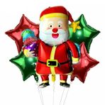 Parti Sürprizi Noel Baba Folyo Balon 5 li Set