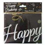 Parti Sürprizi Pırıltılı Happy Bırthday Teması Masa Örtüsü