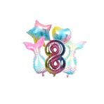 Parti Sürprizi Rainbow Deniz Kızı Kuyruğu 8 Yaş Folyo Balon Set