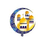 Parti Sürprizi Ramazan Temalı Mavi Hilal ve Cami Şekilli Folyo Balon 1 Adet