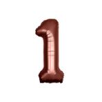 Parti Sürprizi Retro Çikolata Kahve 1 Rakam Folyo Balon 100 cm