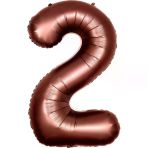 Parti Sürprizi Retro Çikolata Kahve 2 Rakam Folyo Balon 100 cm