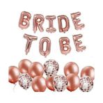 Parti Sürprizi Rose Gold Bride To Be Konfetili Folyo Balon Set Özel Günler İçin - Krem