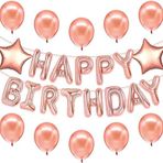 Parti Sürprizi Rose Gold Happy Birthday Balon Set