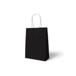 Parti Sürprizi Siyah Büküm Saplı 6 Adet Hediye Çantası 22 X 24 Cm