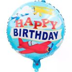 Parti Sürprizi Uçak Happy Birthday Folyo Balon 1 Adet