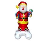 Parti Sürprizi Yılbaşı Partisi Hediye Paketli Noel Baba Folyo Balon 156 cm 1 Adet