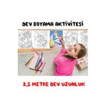 Parti Tasarla Unicorn Temalı Dev Boyama Kağıdı - 2,5 Metre - 5 Metre - Boyama Aktivite