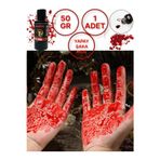 Parti & Tiyatro Kanı - Halloween Cadılar Bayramı 50 gr. Yapay Vampir Dracula Yapay Kan Boya - 1 ADET