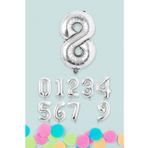 Parti Ustası Gümüş Rakam Folyo Balon Gümüş Sayı Balonlar 50112024