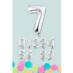 Parti Ustası Gümüş Rakam Folyo Balon Gümüş Sayı Balonlar 50122024