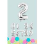 Parti Ustası Gümüş Rakam Folyo Balon Gümüş Sayı Balonlar 50172024