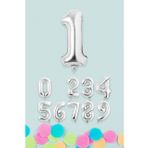 Parti Ustası Gümüş Rakam Folyo Balon Gümüş Sayı Balonlar 50182024